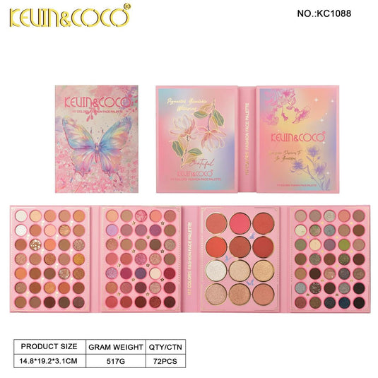 Face-Kevin&Coco Butterfly 117 Color Folding Palette KC1088 ($8 each, 3pc bundle)