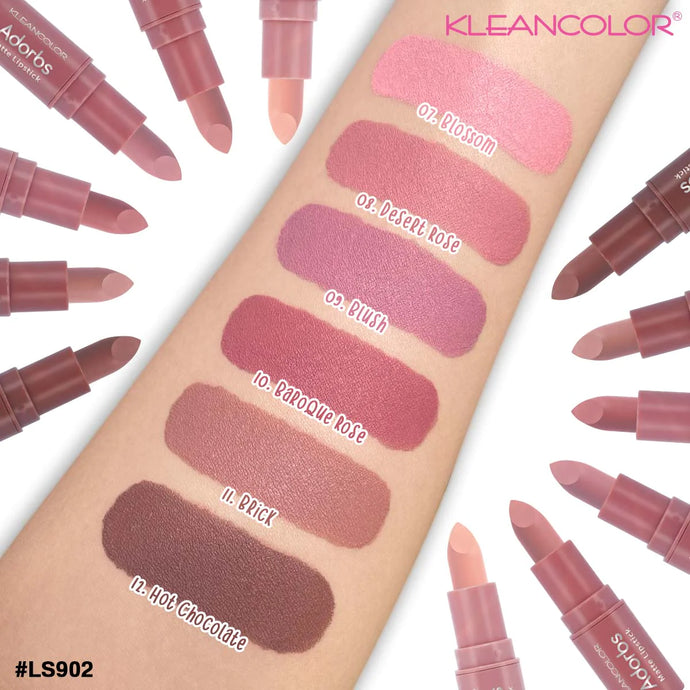 Lips-Kleancolor Adorbs Matte Lipstick Nudes LS902 (36pc Display)