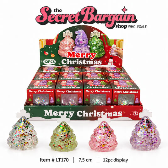 Accessories-Glitter Christmas Tree Squishy LT170 (12pc pack)