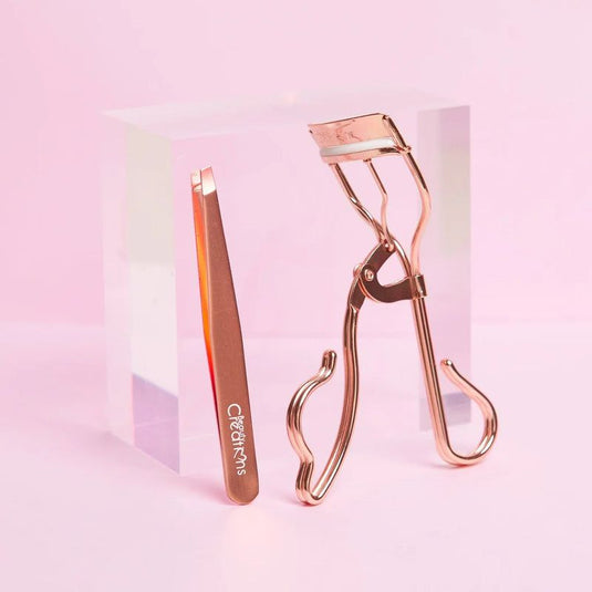 Eyes-Beauty Creations Eyelash Curler & Tweezer Set-Rose Gold  ELCT-SET-RG ($2.25 each, 12pcs box)