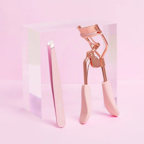 Eyes-Beauty Creations Eyelash Curler & Tweezer Set-Light Pink ELCTSET-PKRG ($2.25 each, 12pcs box)