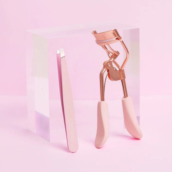 Eyes-Beauty Creations Eyelash Curler & Tweezer Set-Light Pink ELCTSET-PKRG ($2.25 each, 12pcs box)