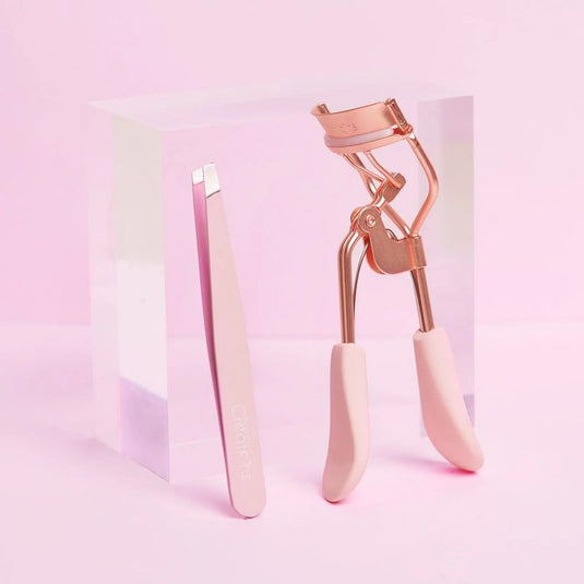 Eyes-Beauty Creations Eyelash Curler & Tweezer Set-Light Pink ELCTSET-PKRG ($2.25 each, 12pcs box)