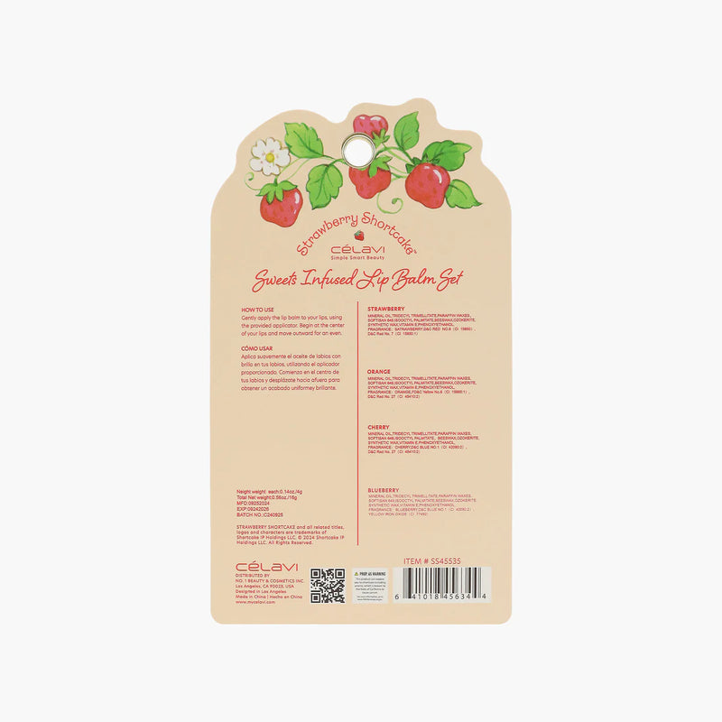 Load image into Gallery viewer, Lips-Celavi Strawberry Shortcake 4pc Lip Balm Set SS45535 ($2.75 each, 6pcs bundle)
