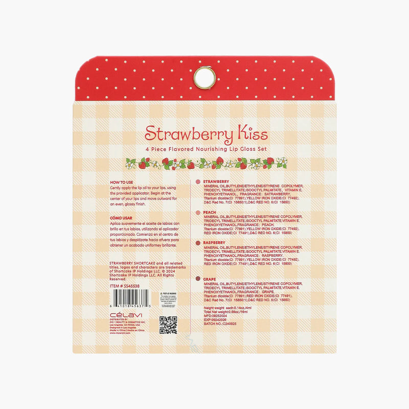 Load image into Gallery viewer, Lips-Celavi Strawberry Shortcake 4pc Lip Gloss Set SS45538 ($4 each, 4pc bundle)
