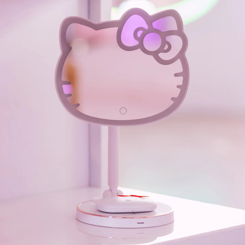 Load image into Gallery viewer, Novelties- Impressions Hello Kitty LED Rechargeable Makeup Mirror + Wireless Compact Mirror Bundle IVMM-HK04-WHT (1pc)
