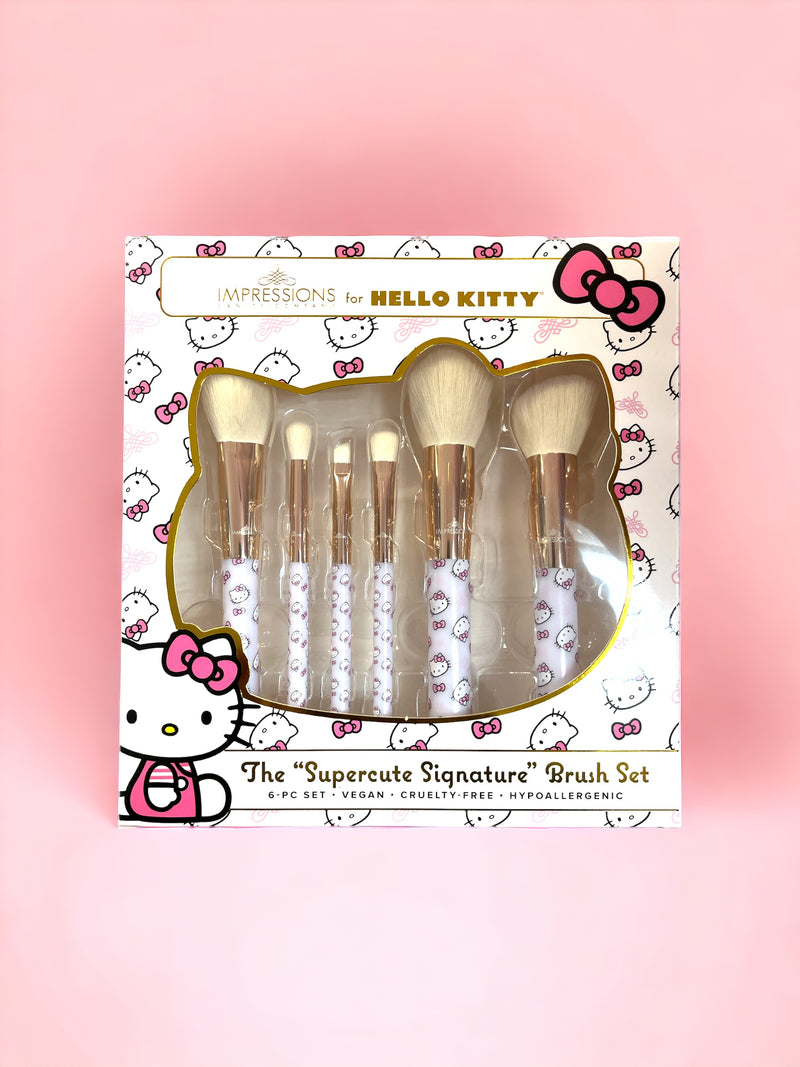 Load image into Gallery viewer, Brushes- Impressions Hello Kitty Super Cute Signature 6pc Brush Set HK6BS03-WHT (3pc bundle, $13 each)
