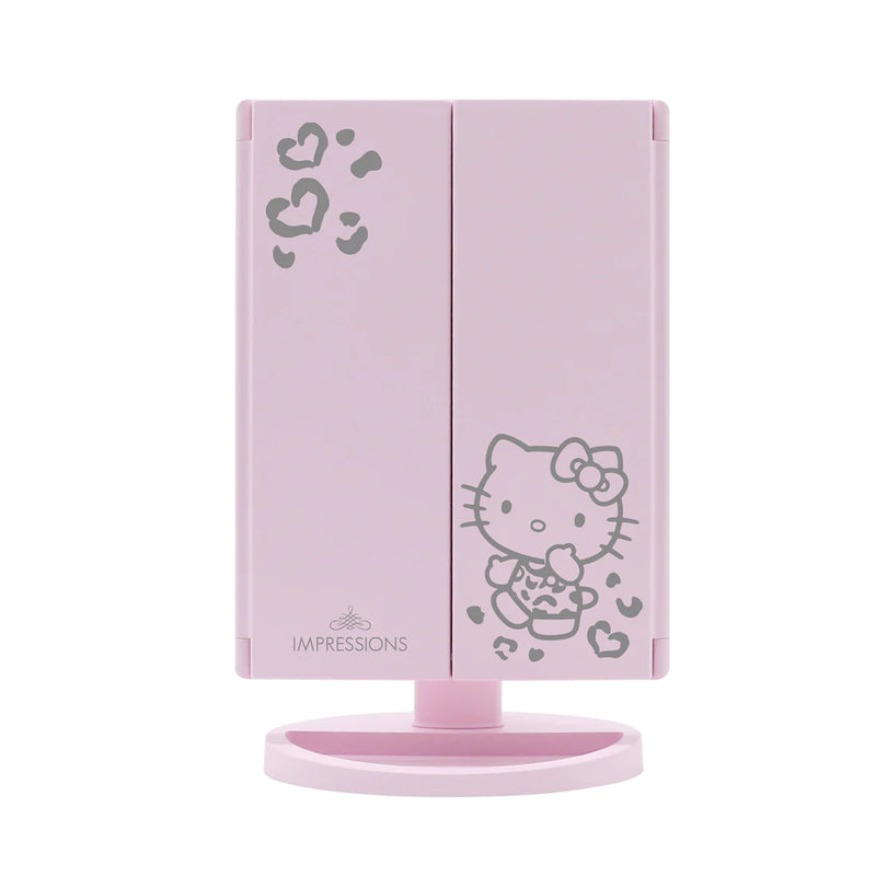 Load image into Gallery viewer, Novelties- Impressions Hello Kitty Trifold LED Tri-Tone Makeup Mirror with Magnification HKTF-ANML-PNK (3pc bundle, $27 each)
