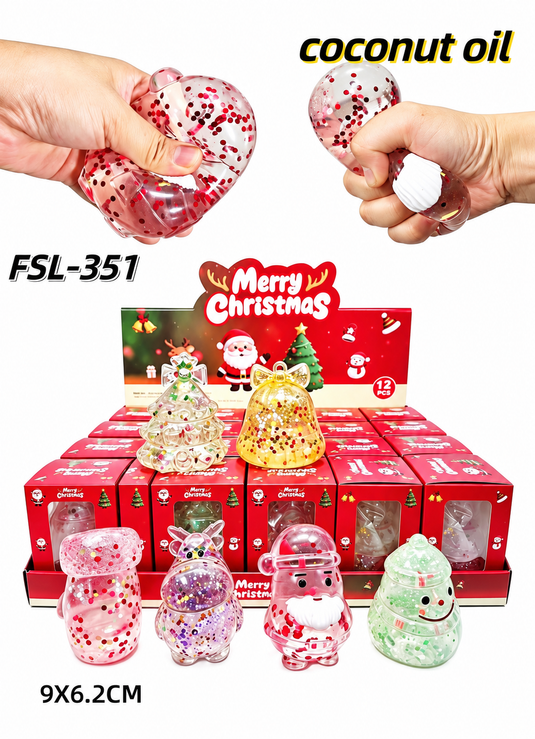 Accessories-Christmas Characters Squishy Toy FSL-351 (12pc pack)