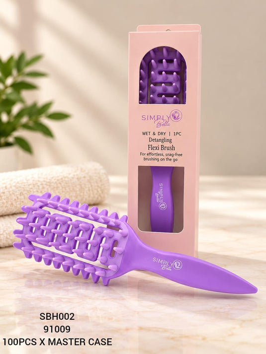Hair-Simply Bella Detangling Flexi Hair Brush Purple SBH002 ($1.25 each, 6pc bundle)