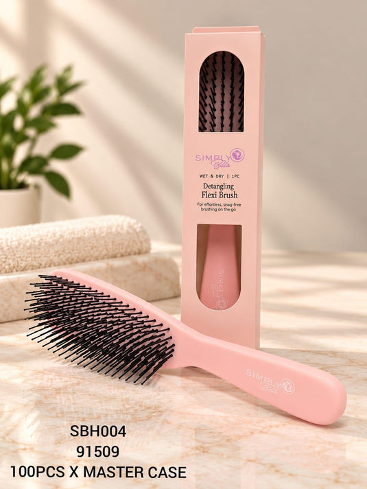 Hair-Simply Bella Detangling Flexi Hair Brush Pink SBH004 ($2 each, 6pc bundle)