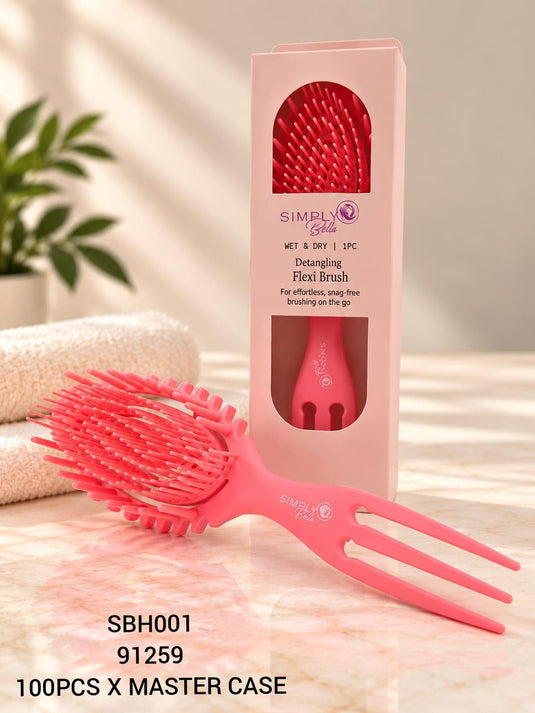 Hair-Simply Bella Detangling Flexi Hair Brush Coral Pink SBH002 ($1.50 each, 6pc bundle)