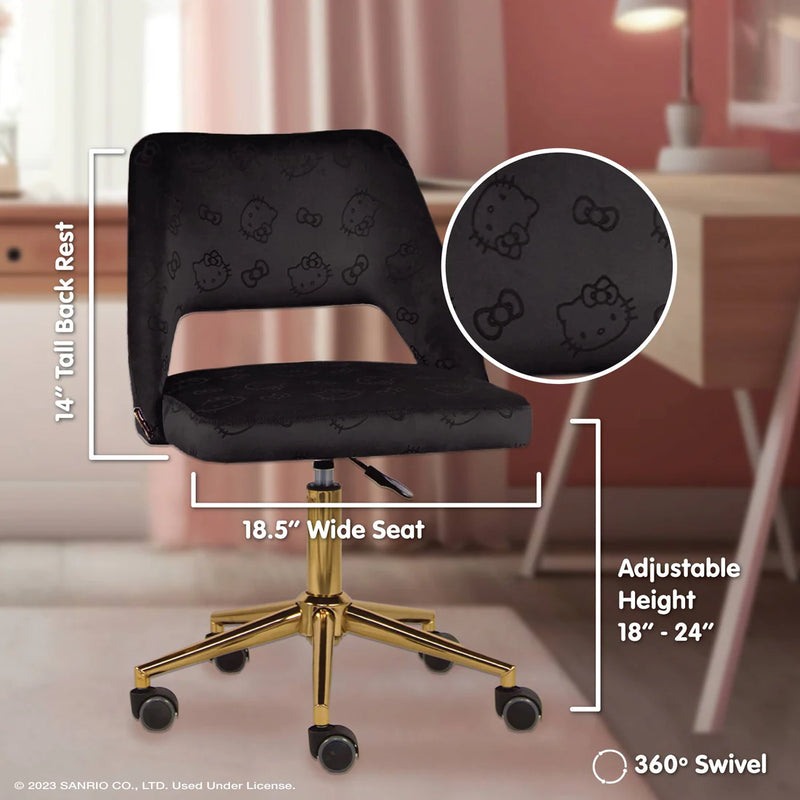 Load image into Gallery viewer, Impressions Hello Kitty Vanity Swivel Chair HK228-BLK (1pc Black)
