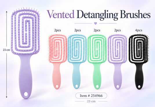 Hair-Detangling Hair Brush 254966 (12pc pack)