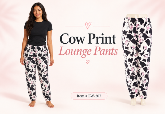 Novelties-Cow Print Lounge Pants LW-207 (12pc pack)