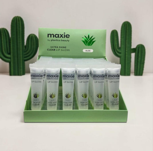 Lips-Maxie Ultra Shine Clear Lip Gloss Aloe (48pc Display)