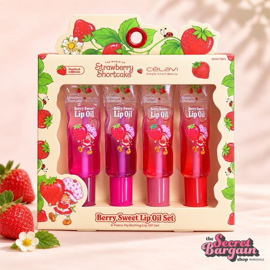 Lips-Celavi x Strawberry Shortcake Berry Sweet Lip Oil Set SS46178R3 ($3 each, 6pc min)