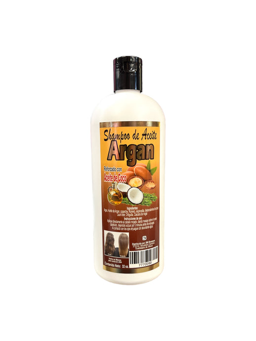 Hair- Shampoo de Aceite Argan Reforzado con Aceite de Coco 32oz. (4pc bundle, $4 each)