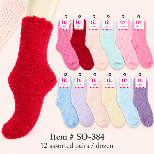Accessories- Colors Cozy Socks SO-384 (12pc pack)