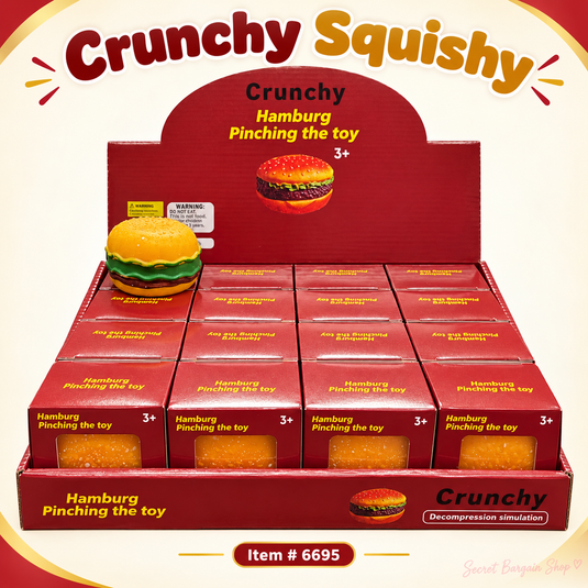 Accessories-Hamburger Crunchy Squishy 6695 (16 Pc pack)