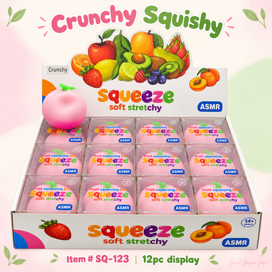 Accessories-Peach Crunchy Squishy SQ-123 (12 Pc pack)