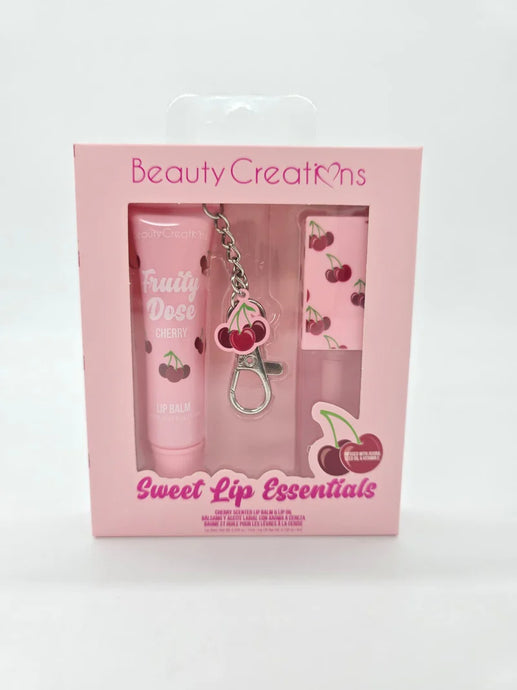 Lips-Beauty Creations Sweet Lip Essentials Set Lip Balm Keychain & Lip Oil-CHERRY #SLE-1 ($4.50 each, 4pcs bundle)