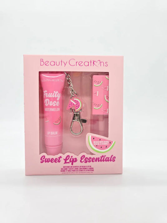 Lips-Beauty Creations Sweet Lip Essentials Set Lip Balm Keychain & Lip Oil-WATERMELON #SLE-2 ($4.50 each, 4pcs bundle)