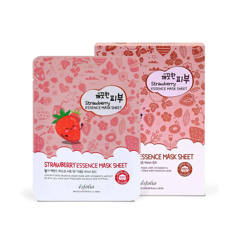 Load image into Gallery viewer, Skincare- Esfolio Pure Essence Face Sheets STRAWBERRY (10pc box)
