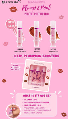 Lips- Beauty Creations Plump & Pout 3 Lip Plumping Booster Set LPP-TJ (4pc bundle, $7.50 each)