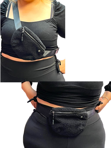 Novelties- Sherpa Fanny Pack Black (4pc bundle,$2.50 each)