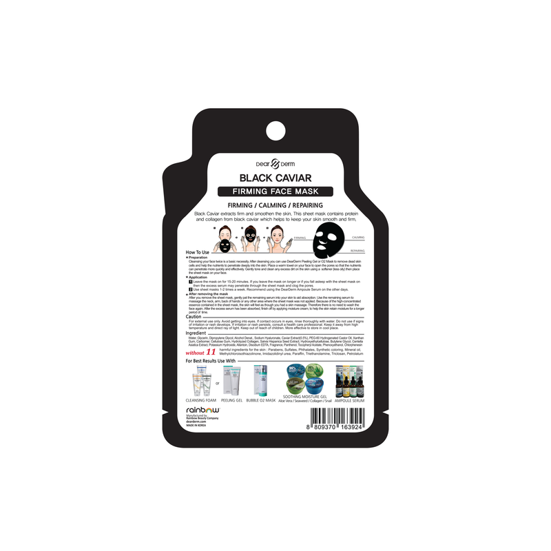 Load image into Gallery viewer, Skincare-Dear&amp;Derm Black Caviar Face Mask DDM-BCA (10pcs pack)
