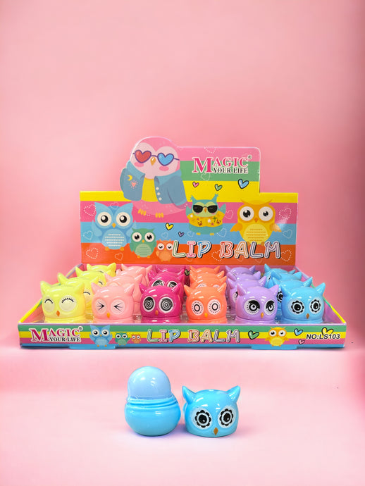 LIPS- Owl Lip Balm LS-103 (24pc Display)