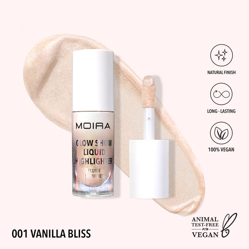 Load image into Gallery viewer, Face- Moira Glow Show Liquid Highlighter GSLH 001 Vanilla Bliss (3pc bundle, $3.50 each)
