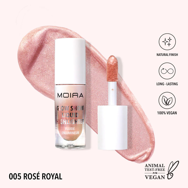 Load image into Gallery viewer, Face- Moira Glow Show Liquid Highlighter GSLH 005 Rose Royal (3pc bundle, $3.50 each)
