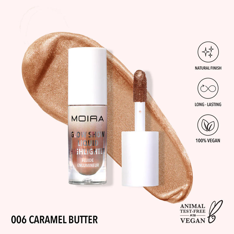 Load image into Gallery viewer, Face- Moira Glow Show Liquid Highlighter GSLH 006 Caramel Butter (3pc bundle, $3.50 each)
