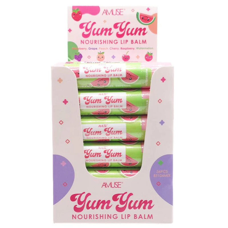 Load image into Gallery viewer, Lips-Amuse Yum Yum Nourishing Lip Balm BT104MIX ($0.69 each, 36pc display)
