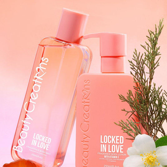 Skincare- Beauty Creations Fragrance Body Lotion & Mist- BLBSSET-04 Locked In Love (4pc bundle, $7 each)