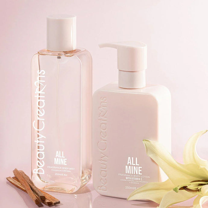 Skincare- Beauty Creations Fragrance Body Lotion & Mist- BLBSSET-08 All Mine (4pc bundle, $7 each)