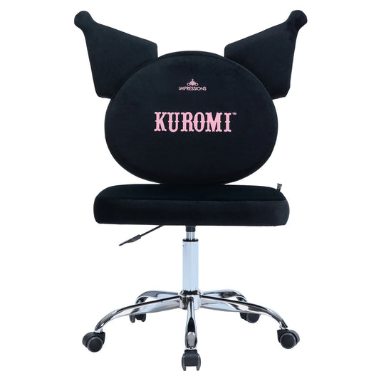 Impressions Kuromi Face Swivel Vanity Chair IVFC-KU231-BLK  (1pc)