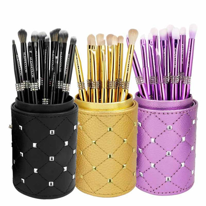 BRUSHES- Kleancolor Twinkly Love Deluxe 10pc Eyes brush set w/ holder (3pc bulk, $10 each)