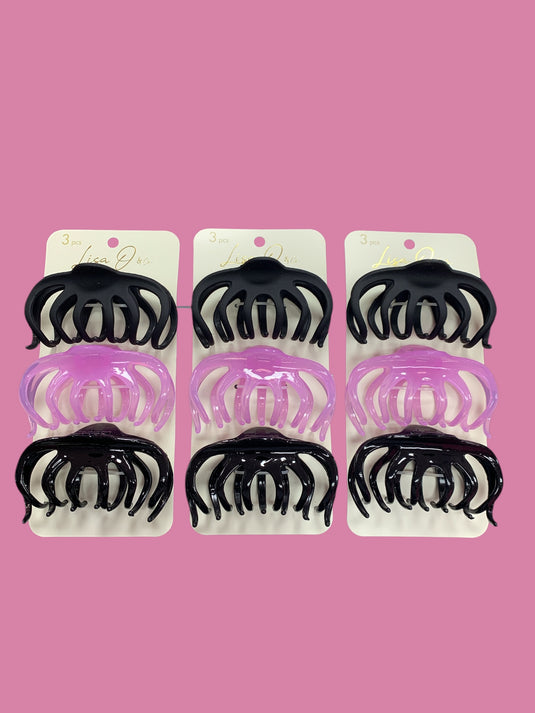 Hair-Clear Jaw Hair Clip 610146KL (6pc pack)