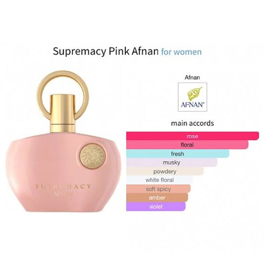 Perfumes- Supremacy Pink by Afnan Eau De Parmfum 3.4oz/100ml