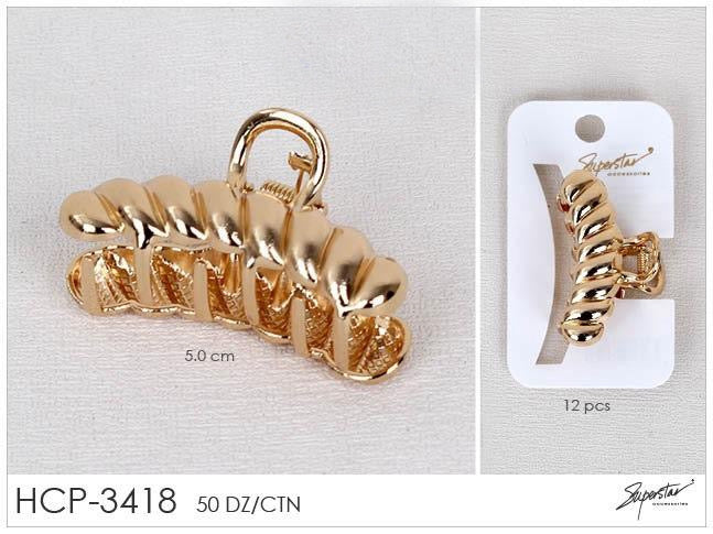 Hair-Baguette Braided Like Metal Jaw Hair Clip HCP-3418