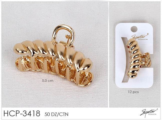 Hair-Baguette Braided Like Metal Jaw Hair Clip HCP-3418