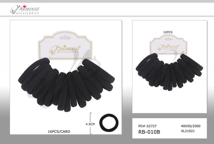 Hair- Black Hair ties RB-010B (12pc pack)
