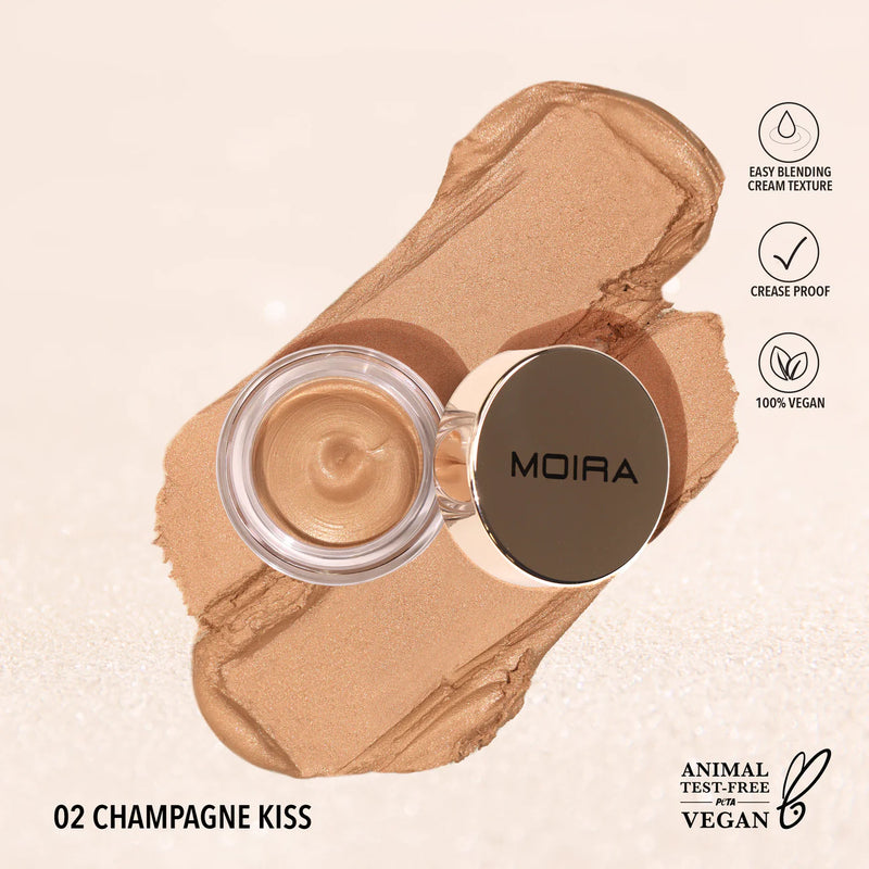 Load image into Gallery viewer, EYES- MOIRA Everlust Shimmer Cream Shadow- ESC 02 Champagne Kiss (3pc bundle, $3 each)
