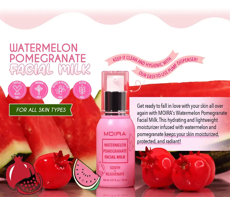 Load image into Gallery viewer, Skincare -MOIRA Watermelon Pomegranate Facial Milk FMK002 (3pcs bundle, $5 each)
