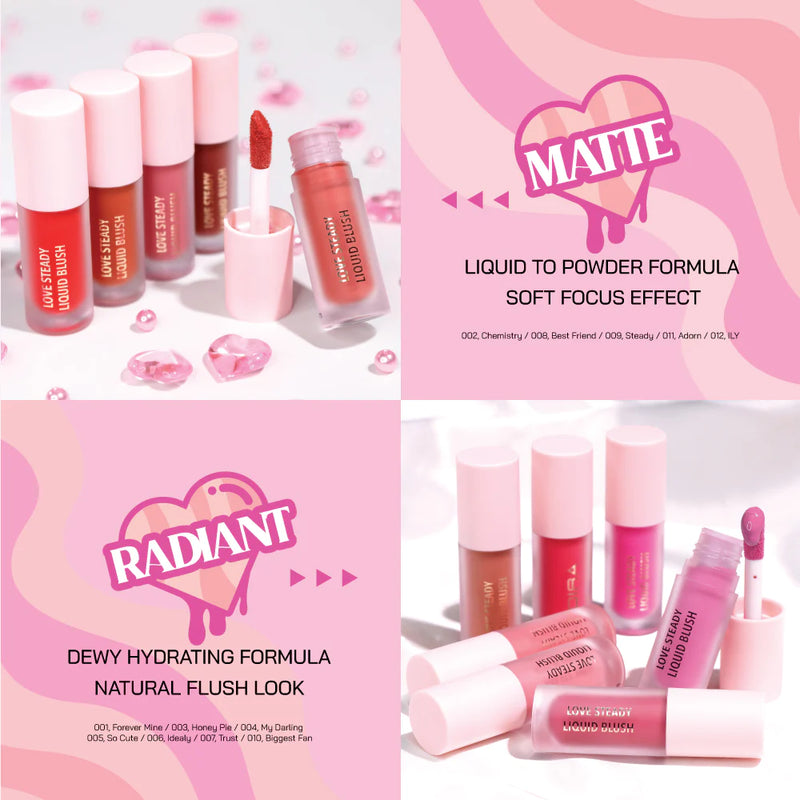 Load image into Gallery viewer, Face- Moira Love Steady Liquid Blush (012, ILY) (3pc Bulk $3.50 each)
