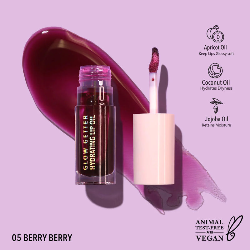 Load image into Gallery viewer, Lips- MOIRA Glow Getter Hydrating Lip Oil GLO005- Berry Berry (3pc Bundle, $3 each)
