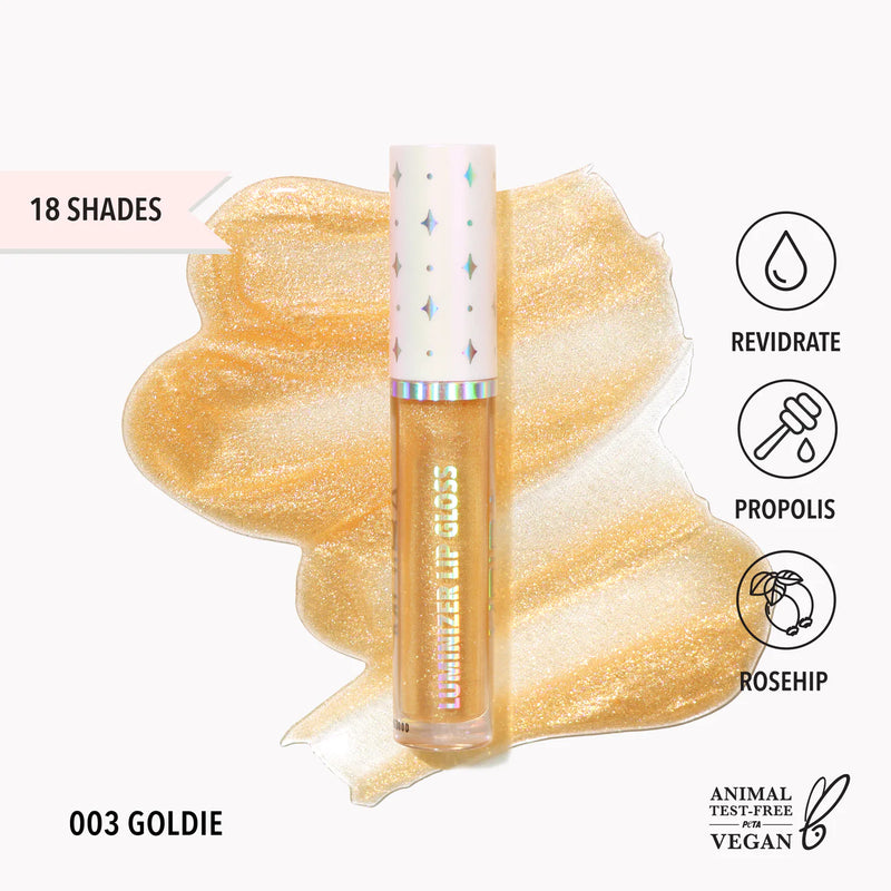 Load image into Gallery viewer, Lips- Moira Luminizer Lip Gloss- LLG 003 Goldie (3pc bundle, $3.50 each)
